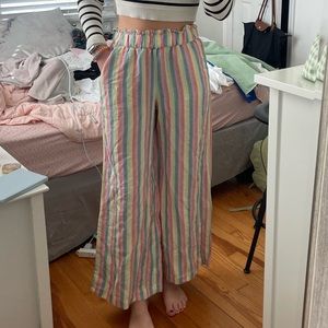 Loft flowy summer striped wide leg pants